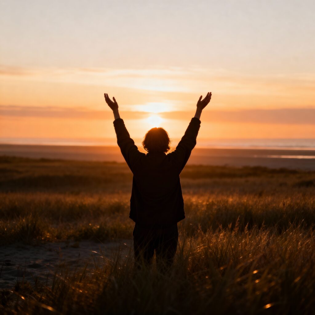 Persona disfrutando de la libertad tras dejar un trabajo que ya no la llenaba, representando el cambio y la búsqueda de bienestar